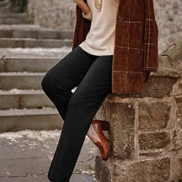 J. Jill NWT Wearever Collection Slim Leg Pull On Knit Pants in Black szL - Picture 2 of 14